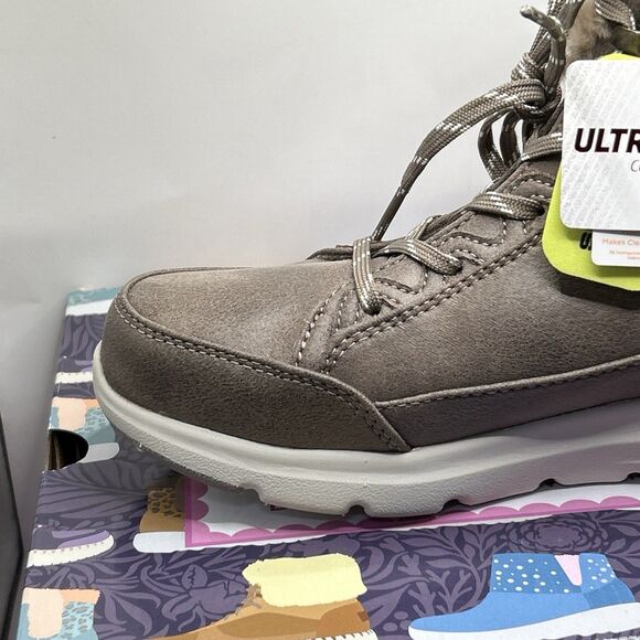 Skechers Go Walk Glacial Waterproof Winter Boots Womens 6 Dark Taupe NIB - Picture 4 of 16